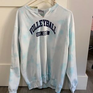 Champion White and light blue tie-dye sweatshirt